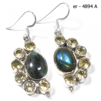 Blue fire labradorite 925 sterling silver gemstone jewellery earrings